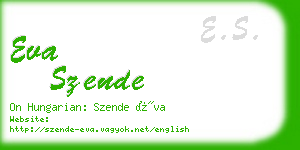 eva szende business card